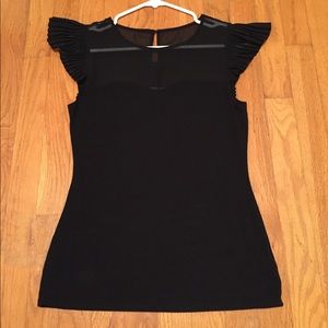 Express sweet heart sheer neckline blouse